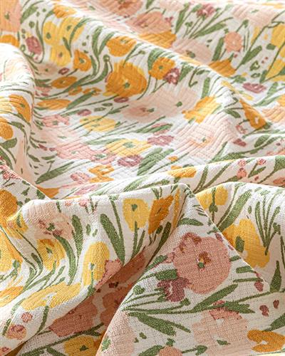 Wild Flowers Покривка Единичен Размер, Отпечатан, Розово, 150 X 220 Cm