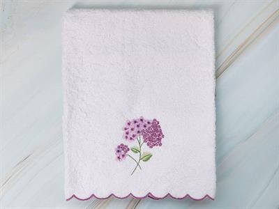 Wild Hortensia ХАВЛИЯ ЗА ЛИЦЕ Бродирани 50x80 cm White-Lilac