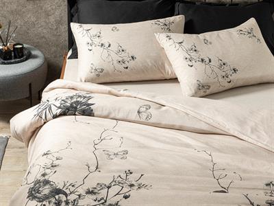Winter Garden СПАЛНО БЕЛЬО КОМПЛЕ Двоен İpliği Boyalı Dijital Baskılı 200x220 cm Beige