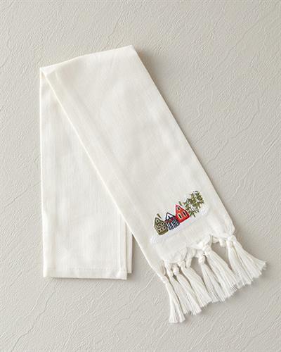 Winter Houses Кърпа За Сушене Памук 30x50 см Бял