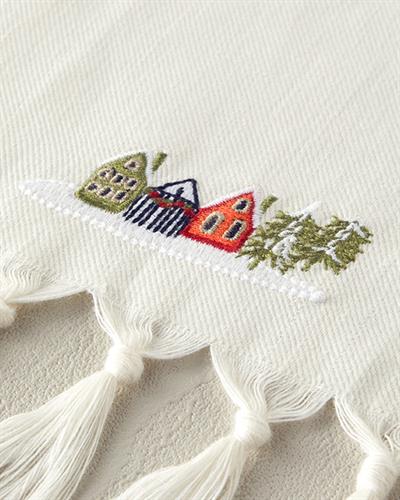 Winter Houses Кърпа За Сушене Памук 30x50 см Бял