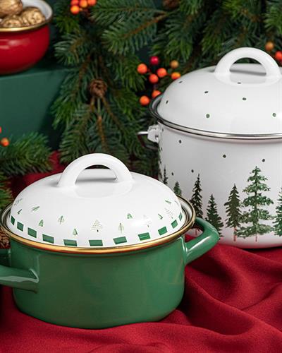 Winter Joy Мини Тенджера Емайлиран 14 см. Зелен