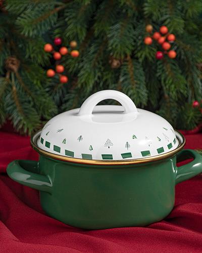 Winter Joy Мини Тенджера Емайлиран 14 см. Зелен