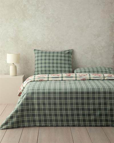 Winter Joy Flannel For One Person Duvet Cover Set 160x220 cm Green