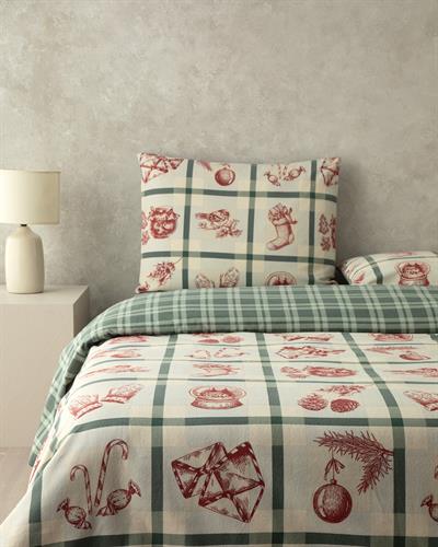 Winter Joy Flannel For One Person Duvet Cover Set 160x220 cm Green