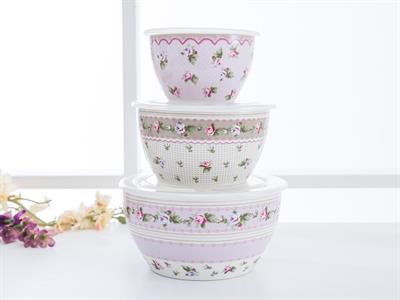 Winter Rose КУТИЯ ЗА СЪХРАНЕНИЕ 3 комплект Bone China 10x13x15 cm Pink