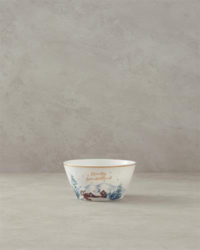 Winter Wonderland Купа Китайски костен порцелан 14 см. Златен