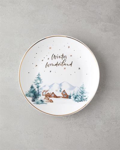 New Bone China Cake Plate 21 cm Gold