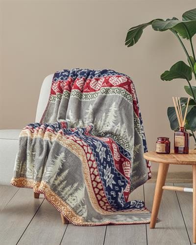 Winterfell Тв Одеяло Акрил 130x170 см Червен - Морскосин