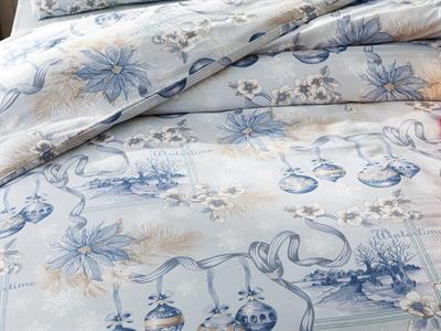 Wintertime Спално Бельо Компле Единичен Размер, Памучен, Синьо, 160 X 220 Cm