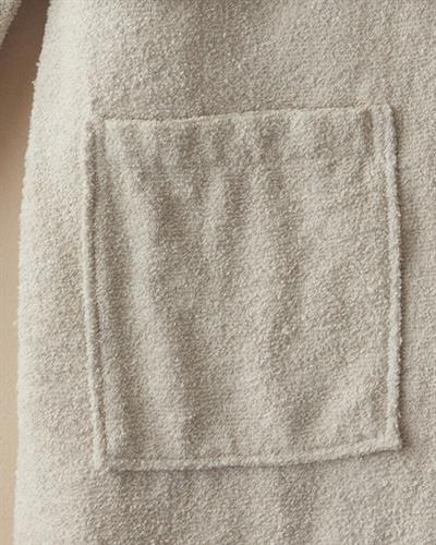 Wolin Cotton Polyester Bordered Bathrobe L-XL Stone Color