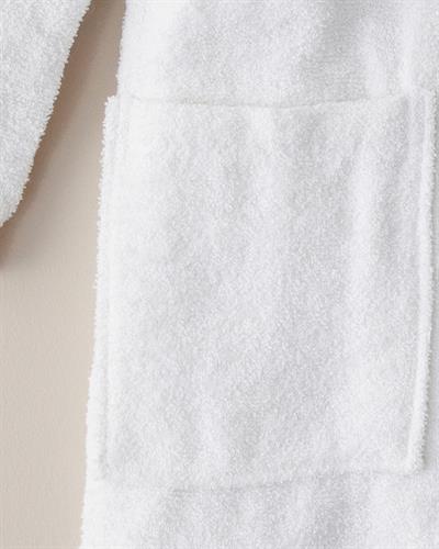 Wolin Cotton Polyester Bordered Bathrobe S-M White