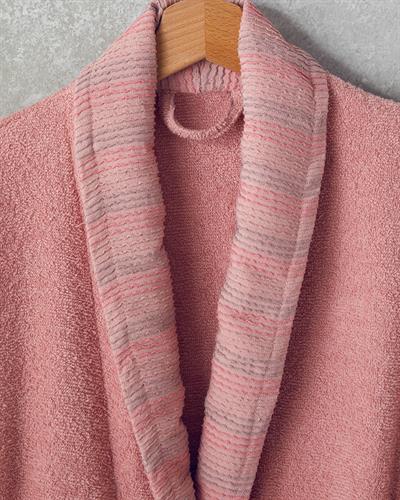 Wolin Комплект Халат За Баня С борд Памучен полиестер S-M и L-XL Лилав - Каменно сиво