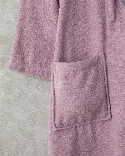 Wolin Комплект Халат За Баня С борд Памучен полиестер S-M и L-XL Розов - Антрацит
