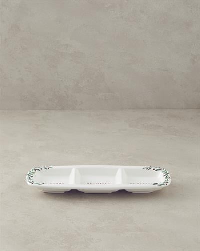 Wonderful Year Плато За Предястия С 3 отделения Керамика 31x11 см Бял