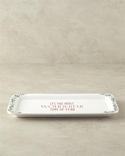 Wonderful Year Плато За Предястия Керамика 36x18 см Бял