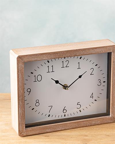 Wooden Table Clock 27x6x21,5 cm Brown