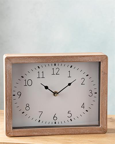 Wooden Table Clock 27x6x21,5 cm Brown