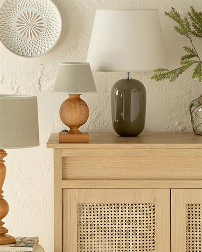 Wooden Абажур Кафяво, 32 X 62 Cm