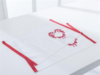 Xenia АМЕРИКАНЗКИ СЕРВИЗ 2 комплекта Бродирани 33x48 cm Red