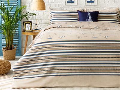 Yatch Marine СПАЛНО БЕЛЬО КОМПЛЕ Двоен Памучен 200x220 cm Beige