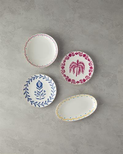 Yellow Carny Плато Костен порцелан 25 см Син - Жълт