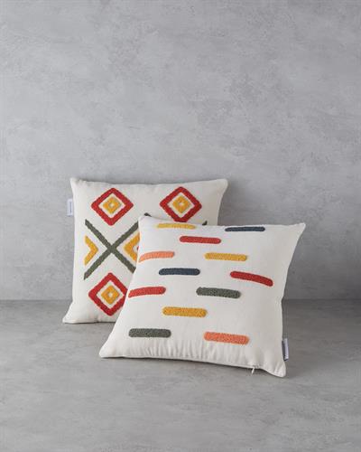 Zaza Декоративна Калъфка За Възглавница Punch Nakışlı, Естествен, 45 X 45 Cm