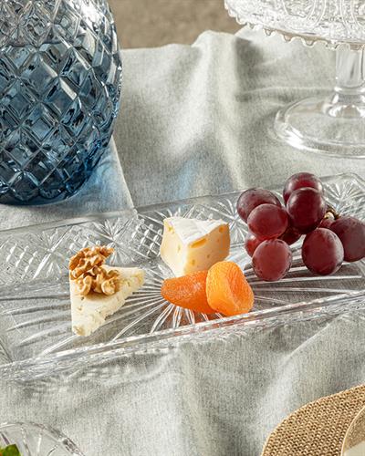 Zena Продълговата Чиния Стъкло, Прозрачен, 30 Cm