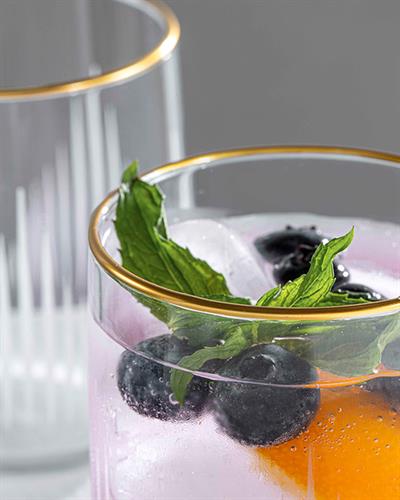 Zett Чаша За Безалкохолно 3 Бр., Стъкло, Златисто, 270 Ml