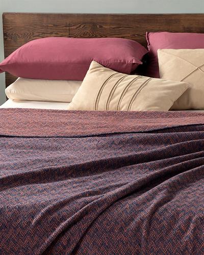 Zigzag Одеяло Единичен Памучен 150x200 см Оранжев - Морскосин