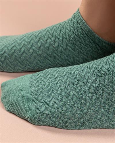 Zigzag Чорапи До Глезена Дамски, Памучен, Зелено, 36-40