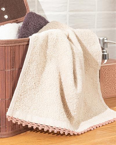 Zigzag Mono Кърпа За Ръце С крошет Памучен 30x40 см Бежов - Керемиден