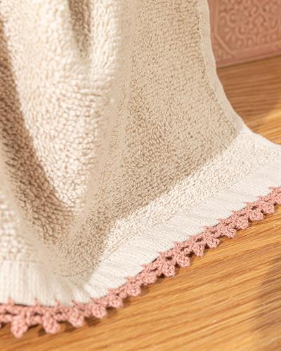 Zigzag Mono Кърпа За Ръце С крошет Памучен 30x40 см Бежов - Керемиден