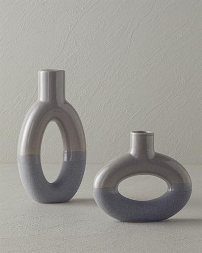 Zoe Ваза Керамика 10,7x5x20 см Сив