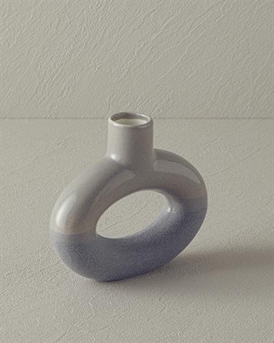 Zoe Ваза Керамика 14x3,5x12,5 см Сив