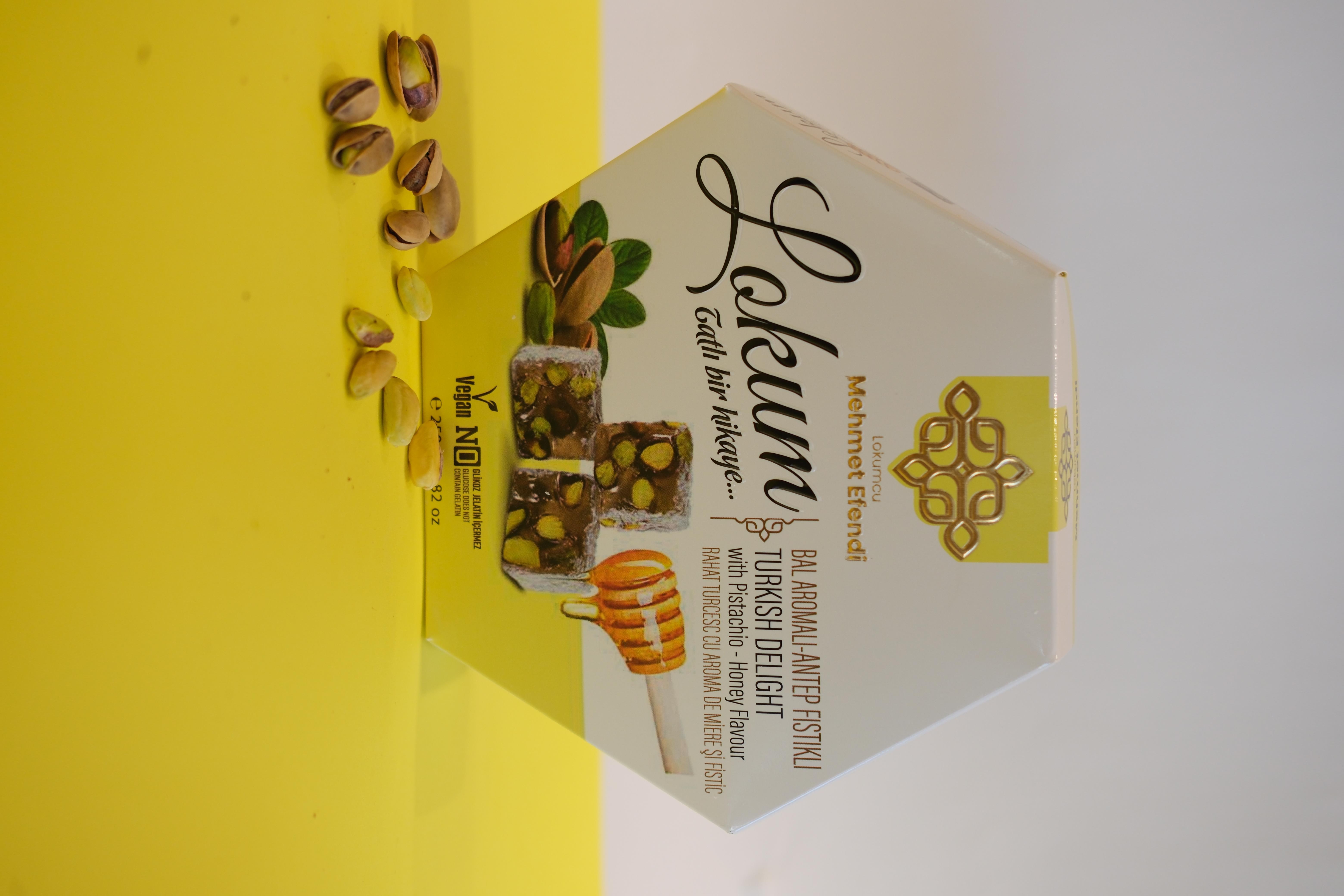 250 Gr Bal Aromalı Antep Fıstıklı Lokum