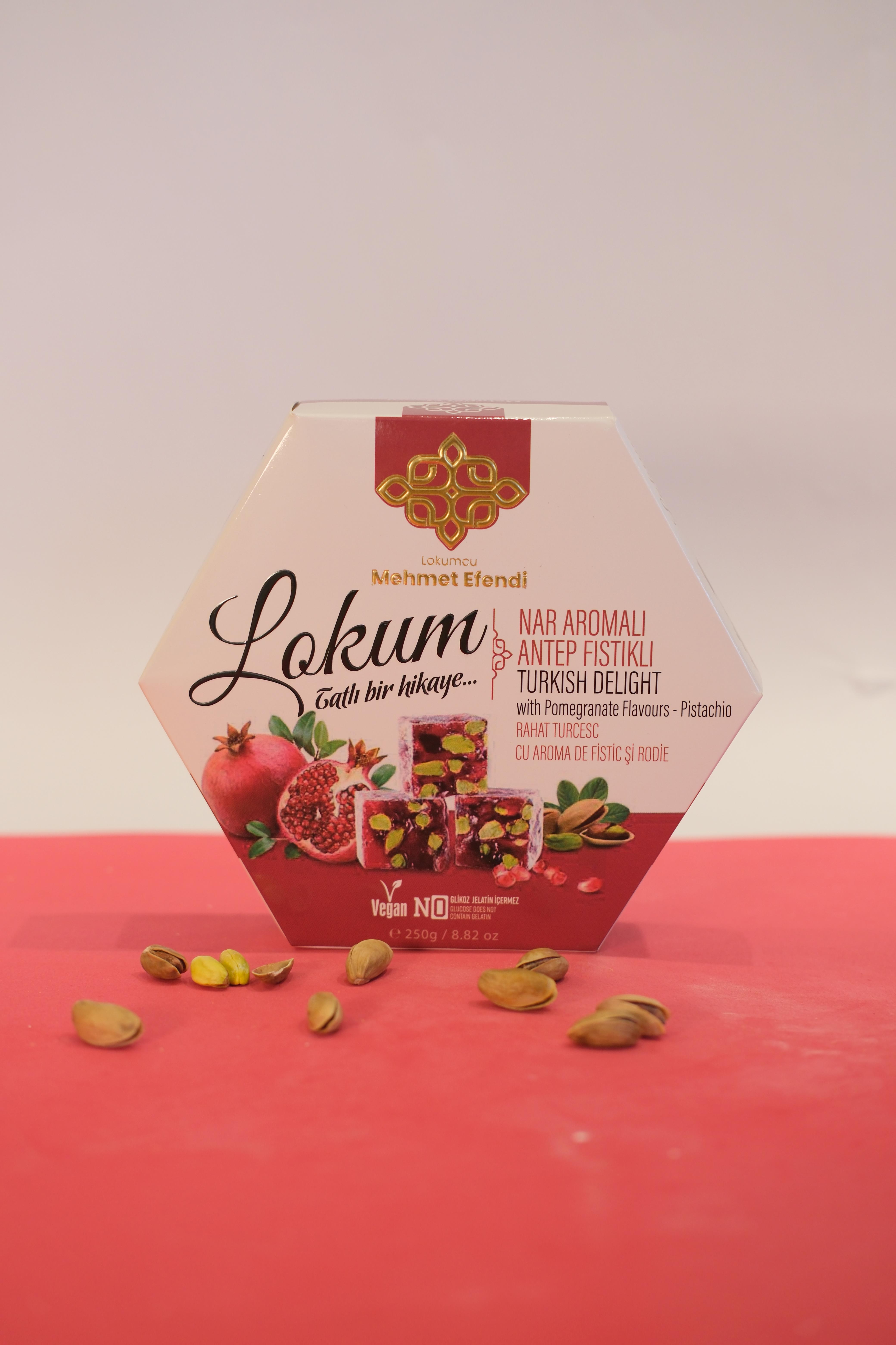 250 Gr Nar Aromalı Antep Fıstıklı Lokum