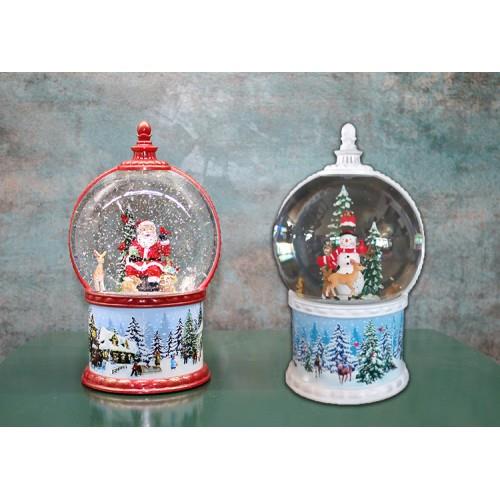 Kardan Adam Ve Noel Babalı Işıklı Müzikli Kar Küresi