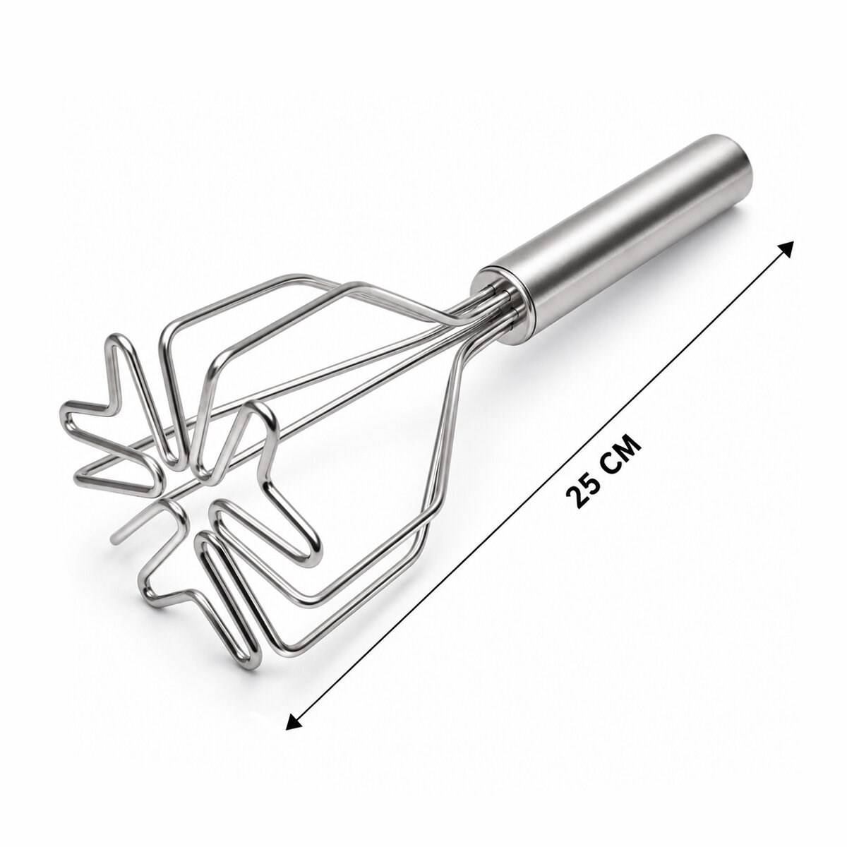 Patates Ezici - Kalp Şekilli - Paslanmaz Çelik - 26 cm Uzunluk