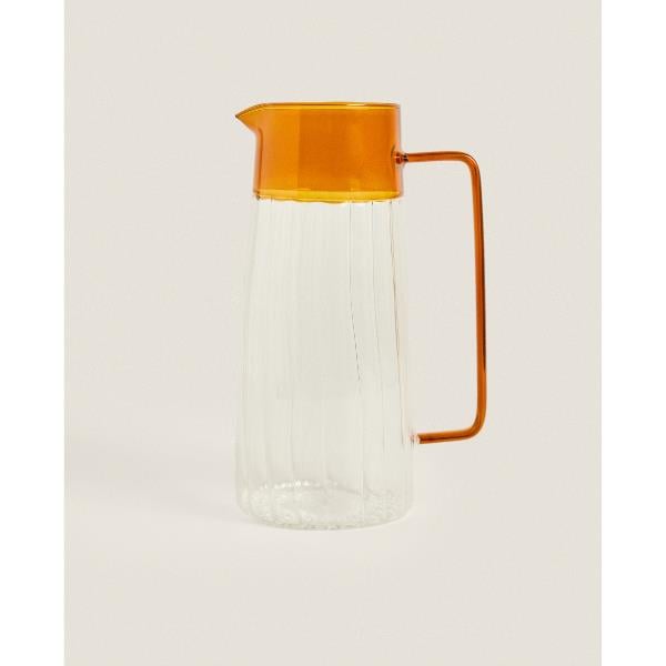 Turuncu Detaylı Cam Sürahi 1600 ml