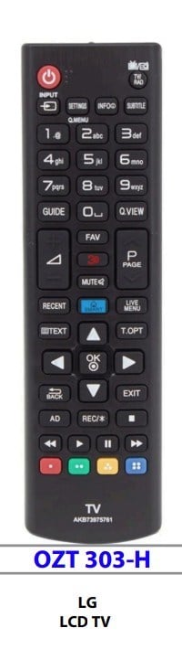 LG LCD TV KUMANDA RML-1162/303-H