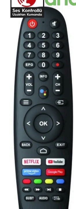 Onvo Profilo Blaupunkt Androıd Tv ses Komutlu Kumanda OZT 302-O