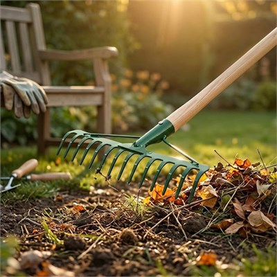 14 Dişli Metal Bahçe Tırmığı - 37 cm Genişlik - Dayanıklı Yapı