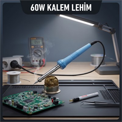 60W Kalem Lehim Makinesi - Elektrikli - Mavi Renk