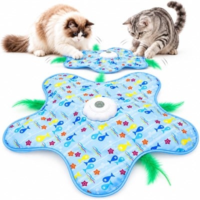 Hareketli İnteraktif Kedi Oyun Matı - USB Şarjlı - 3 Oyun Modu