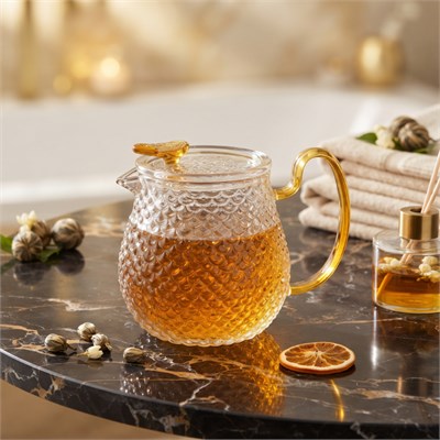 Şık Tasarımlı Cam Demlik - 550 ml - Borosilikat Cam