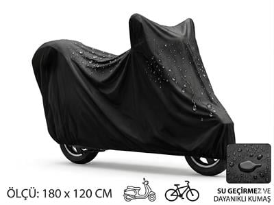 Su ve Toz Geçirmez Motosiklet ve Scooter Koruma Brandası 180x120 cm