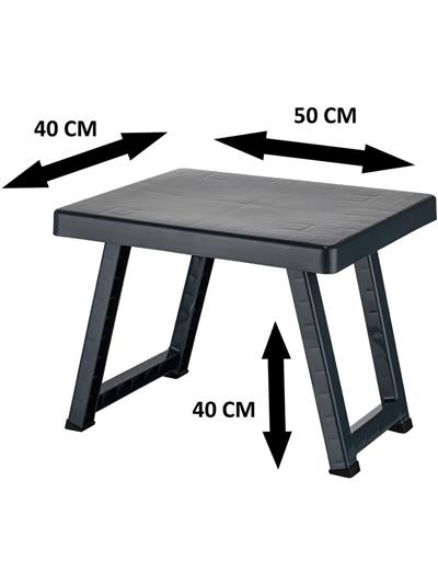Poliwork Portatif Katlanabilir Plastik Sehpa 50 cm Antrasit