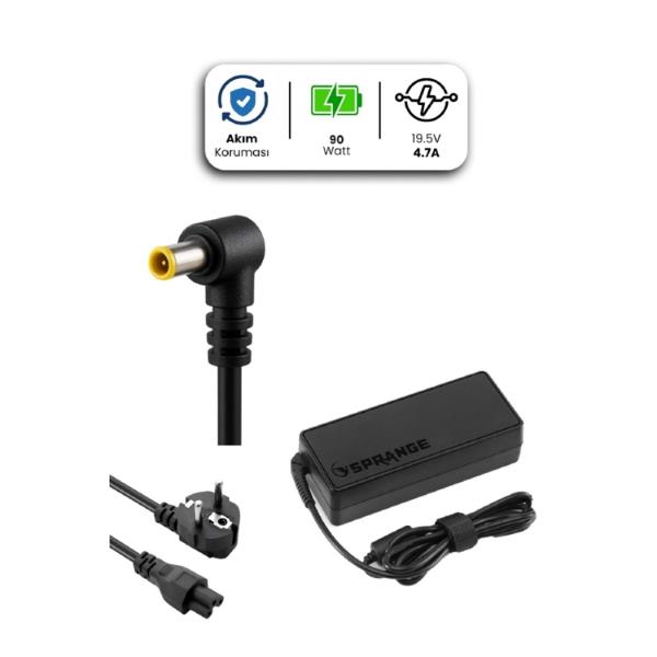 19.5V 4.7A 6.5 * 4.4mm 90W SONY İçin Laptop Adaptör
