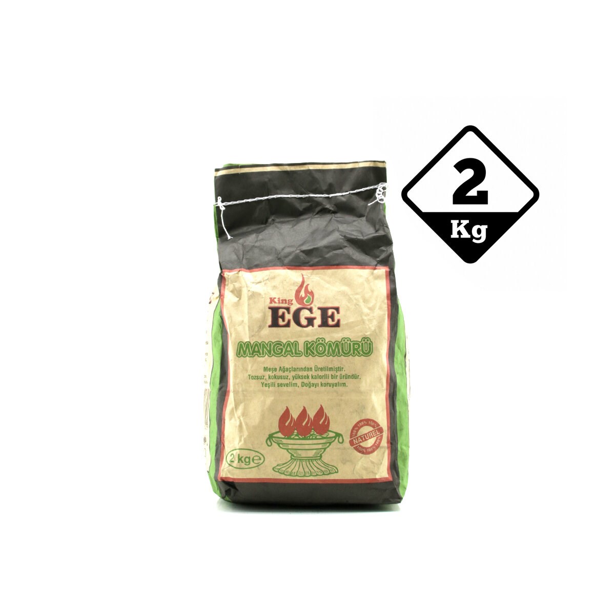 2 kg Mangal Kömürü - Çıra Hediyeli - Meşe Kömürü